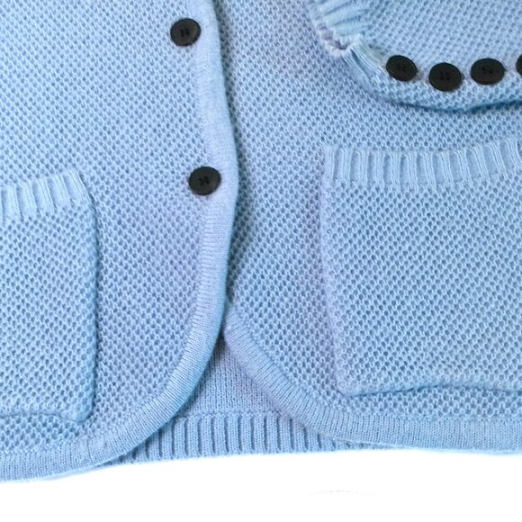 Woman's Cardigan Sweater XXL blue button-down top with long sleeve classic - Picture 3 of 6